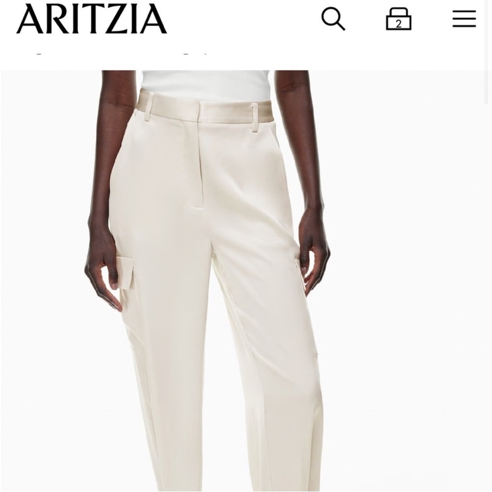 Aritzia Women's Elegant Cream Trousers